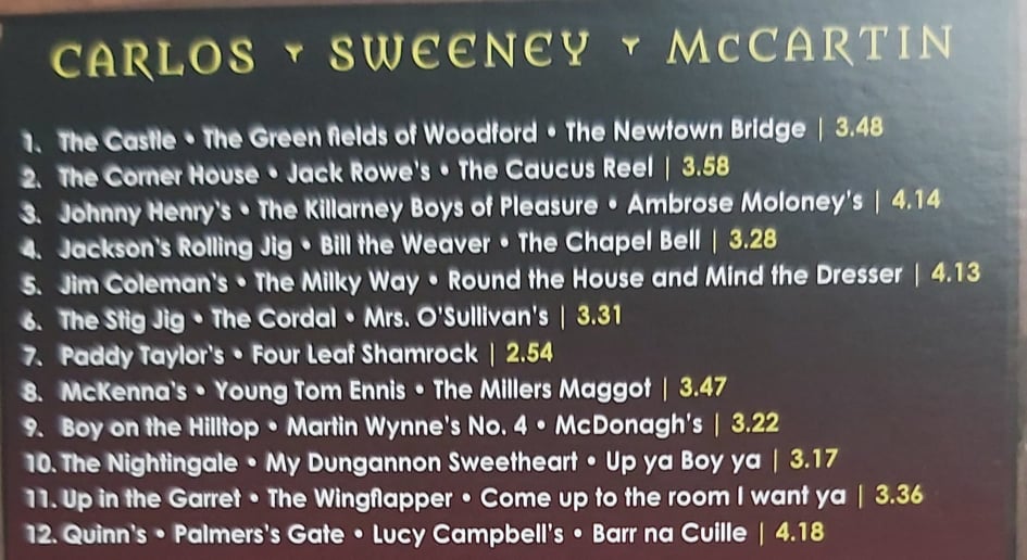 Carlos Sweeney McCartin <h3> Irish Traditional Music featuring ...