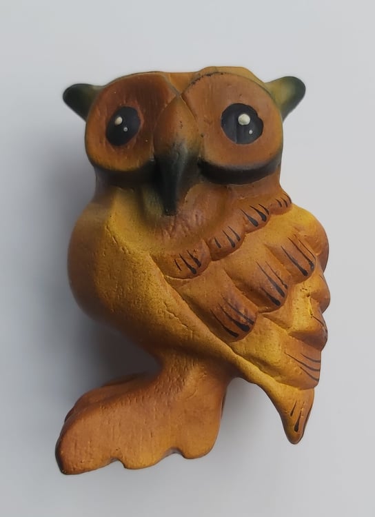 Wooden Hooting Owl