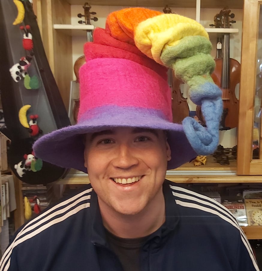 Wizard concertina felt hat